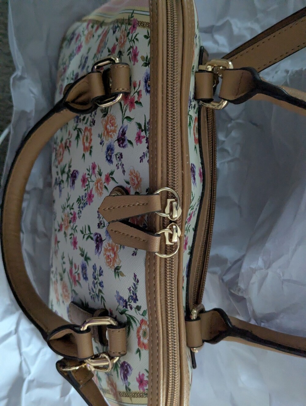 Crossbody Dome Satchel Large Floral Print - Picture 4 of 13